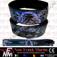 Ceinture de musculation NFM avec imprimé personnage d'anime Zeus, boucle à levier, pour la musculation, la salle de sport, en cuir de vachette, antidérapante, unisexe