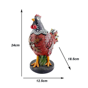 รูปปั้นไก่สไตล์วินเทจทำจากเรซินแกะสลักด้วยมือของตกแต่งบ้านไร่ในชนบท - Product Image 3