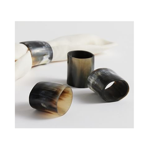 Rond de serviette en corne de buffle Artisanat naturel Rond de serviette en corne noire Vaisselle Article décoratif Rond de serviette - Product Image 4