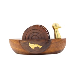 Juego de posavasos de madera hechos a mano, alfombrillas para bebidas de bajo costo para el hogar, oficina y restaurante, protección de mesa, taza de té, posavasos para servir - Product Image 3