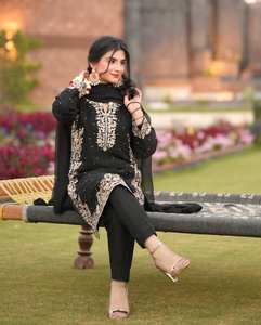 Traje Sharara Salwar de Diseño Estilo Bollywood con Bordado Pesado y Lentejuelas de 5mm, Elegante Dupatta, Ropa India Pakistaní, Imitación - Product Image 2