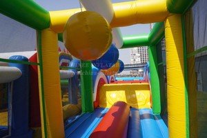 Pista de obstáculos inflable de colores de 72m, pista de entrenamiento de vinilo nueva llegada, carrera de obstáculos inflable larga de fábrica - Product Image 6