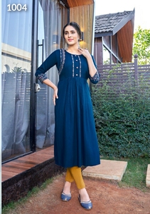 Nouveau créateur de vêtements de fête et de mariage traditionnels indiens, Nyra Cut Kurti, dernière conception, fournisseur de qualité à l'exportation indienne - Product Image 3