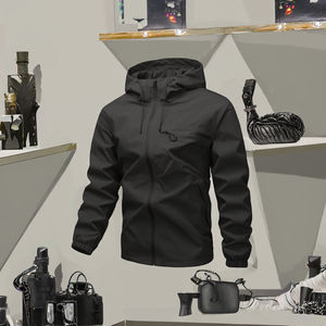 แจ็กเก็ตกันลมผ้าใบของผู้ชายแจ็คเก็ตแบบยืนสไตล์สตรีทสูงผลิตตามสั่ง - Product Image 2