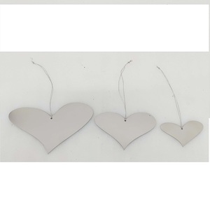 High Quality Silver Modern Christmas Hanging Ornaments Heart Set of 3 Pcs <b>Mirror</b> Polish Movable Decoration - Product Image 1