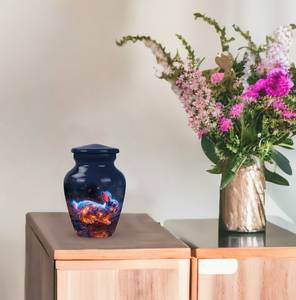 Rabbit Spirit Vessel Blue Bunny <b>Keepsake</b> Urn Personalized for <b>Ashes</b> Cremation <b>Ashes</b> Decorative Modern Funeral Urns - Product Image 4