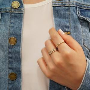 Diseño minimalista, joyería de 5 piedras, juego de bisel de grado D, Diamante Natural de 0,25 quilates en oro amarillo de 14K, anillo de alianzas de boda para mujeres y niñas - Product Image 3