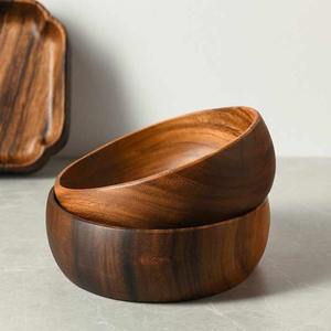 Plato para servir de madera de acacia para el hogar y la cocina, plato cargador para aperitivos con decoración de boda, paquete de platos de cena de madera - Product Image 3