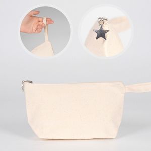 Pochette en toile de coton naturel avec sangles 9 x 5 x 2 pouces - Product Image 1