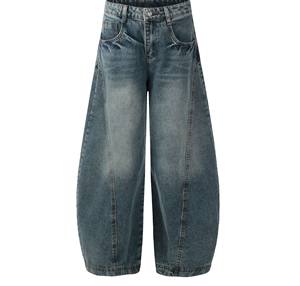Pantalon de survêtement en denim Oxford 100% coton personnalisé en gros, respirant, lavage à l'acide, style streetwear, taille élastique - Product Image 2