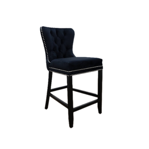 COUNTER BAR CHAIR <b>BLACK</b> <b>FABRIC</b> <b>VELVET</b> - Product Image 1