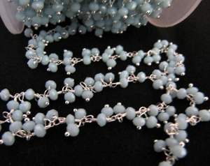 Cadena de cuentas de cuarzo hidro amazonita, racimo facetado Rondelle colgante con tamaño de 2,5-3mm para la fabricación de joyas - Product Image 3