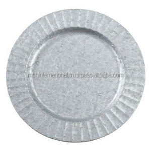 Assiette de Chargeur en Métal de Forme Ronde de Haute Qualité, Designer Élégant, Vente en Gros d'Assiette de Chargeur Galvanisée pour Dîner - Product Image 4
