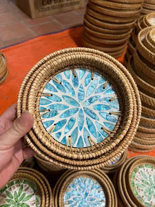 Plateau de service en rotin tissé à la main-Parfait pour les fêtes et les pique-niques - Product Image 4