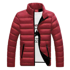Veste matelassée légère à capuche pour homme, coupe-vent, chaude, pour l'hiver, fermeture éclair, isolée, logo personnalisé disponible, emballage en tambour - Product Image 2