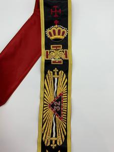 สายสะพายไหล่เมสัน ศิลปะสก็อตติช ระดับ 32 องศา ลายโรสครอว์  ปักด้วยด้ายทองและลวด  ระดับ 32 องศา ศิลปะสก็อตติช - Product Image 2