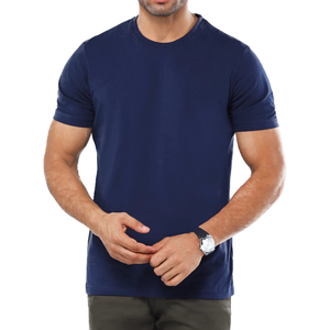 Nueva llegada camisetas lisas personalizadas para hombres cuello redondo y ajuste de gran tamaño 100% algodón/poliéster Camiseta de manga corta para hombres - Product Image 1