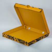 Boîte de papier ondulé kraft imprimé personnalisé écologique Emballage alimentaire à emporter jetable Carton de livraison de pizza recyclable