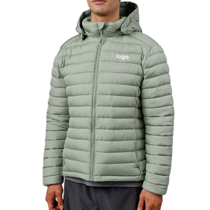 Haute qualité toile tissu hommes décontracté bulle doudoune dernière mode hiver été porter capuche fermeture éclair en gros personnalisé - Product Image 1