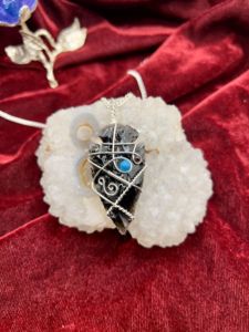 Wholesale Copper Black Obsidian Wire <b>Wrapped</b> Pendant Handmade Healing Crystal Necklace Natural Stone <b>for</b> Energy Protection - Product Image 2