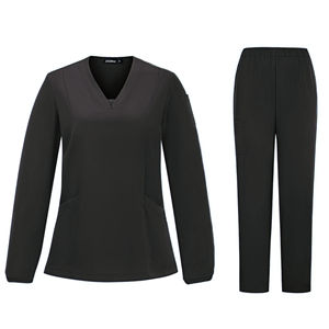 ชุดเสื้อโค้ทการทางการแพทย์ผ้าเดนิมแขนยาวใช้ได้ทั้งชายและหญิงชุดทำงานในโรงพยาบาลผ้าฝ้ายผสมคลินิกเสริมความงาม - Product Image 1