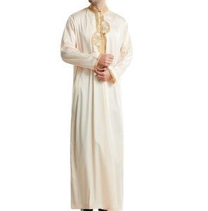 Último Diseño de Moda, Bata Larga de Algodón con Bordado Estampado, Elegante, Estilo Marroquí Árabe, Jubbah Thobe Islámico Turco Qatarí, Abaya Musulmana - Product Image 5