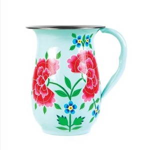 Pichet d'eau coloré en acier inoxydable avec logo personnalisé, verser dans le style avec une touche de couleur, pichet teinté, pichet peint - Product Image 6