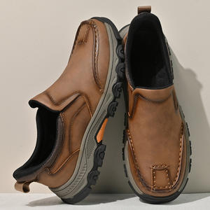New Slip On Casual Leather <b>Shoes</b> <b>For</b> <b>Men</b> Hand Stitched <b>Lightweight</b> Non Slip Wear Resistant Four Seasons Comfort Daily Footwear - Product Image 2