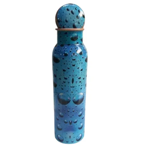 Botella de agua de cobre martillado con diamante de metal Fabricante al por mayor Botella de agua de cobre con acabado antiguo para fitness Proveedor - Product Image 1