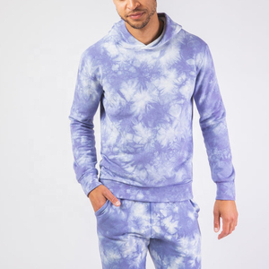 Conjunto de Sudadera con capucha de invierno transpirable lavado Tie Dye chándales con estampado 3D pantalones de chándal de peso medio francés Terry hombres chándal de gran tamaño - Product Image 2