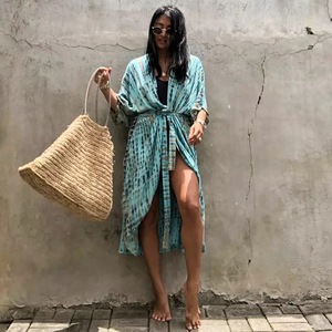 Tie Dye-vestido playero bohemio de rayón para mujer, vestido playero Sexy para vacaciones de verano, Colección 100% - Product Image 1