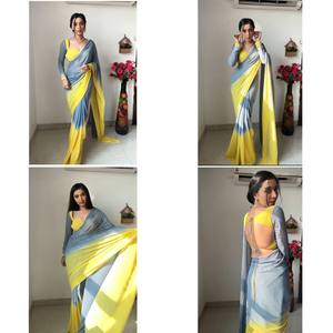 Blusa Saree Bollywood Da Festa Indiano Pakistano Nuovo Sari Da