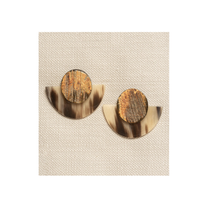 Boucles d'oreilles en corne de buffle naturelle pour femme Boucles d'oreilles en corne bijoux design unique 4 pièces avec couleur corne naturelle - Product Image 3