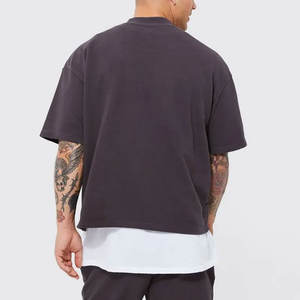 Heavyweight Cotton Men's Tshirt Super Heavy 300gsm Thick Oversized Drop Shoulder <b>T</b>-<b>shirt</b> Crew Neck Boxy <b>Fit</b> <b>t</b> <b>Shirt</b> - Product Image 6