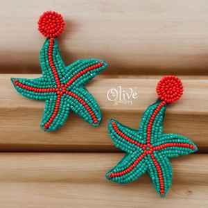 Boucles d'oreilles brodées géométriques - Product Image 1