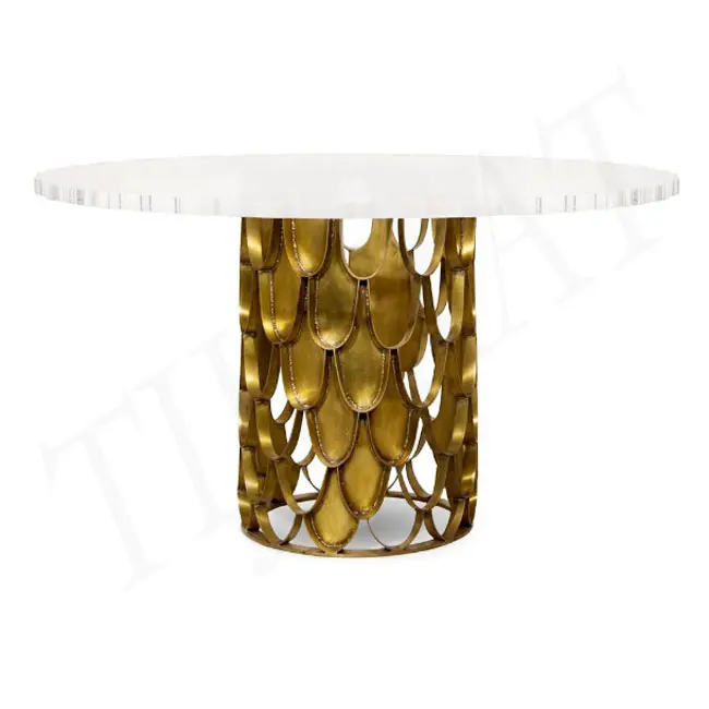 Tisch mit Zentrum moderner runder echter Marmor-Obertisch Esstisch luxus italienischer Naturmarmor runder Esstisch mit Zentrum lazy Susan
