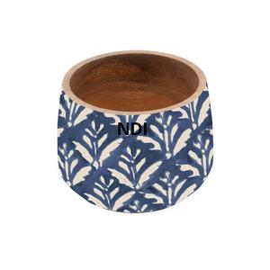 Cuenco para servir ensalada de frutas, contenedor decorativo redondeado para frutas secas, cuencos de madera con mango para cuencos caseros para servir catering - Product Image 3