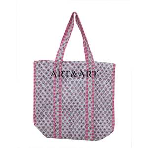 Sac fourre-tout à bandoulière en coton imprimé floral écologique de style bohème vintage pour femme, avec deux anses, vente en gros - Product Image 1