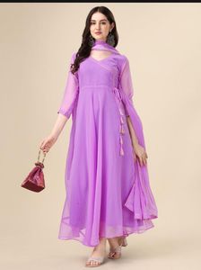 Robe georgette lourde et belle la plus tendance avec un beau côté latkan et moins de frontières exportateur de mode pour femmes à vendre - Product Image 5
