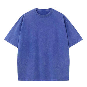 เสื้อยืดระบายอากาศแห้งเร็วผ้าฝ้าย100% สีพื้นย้อมสีวินเทจกำหนดโลโก้ได้เอง - Product Image 4