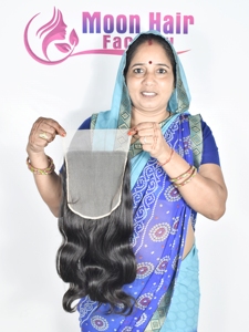 Cheveux indiens authentiques Closure Bodywave disponibles directement de l'usine à prix de gros avec un aspect naturel, brillance et volume à vendre - Product Image 4