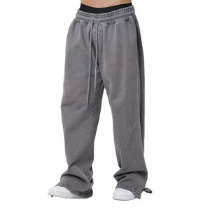 <b>Men's</b> Streetwear <b>Baggy</b> Canvas Sweatpants Vintage Acid Washed Breathable Eco-Friendly High Street Style Elastic Waist - Product Image 4