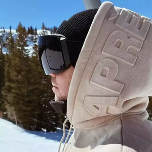 เสื้อมีฮู้ดสำหรับผู้ชายและ3D เสื้อฮู้ดลายนูนแนวสตรีทผ้าคอตตอนรุ่น450gsm กำหนดได้เอง - Product Image 6