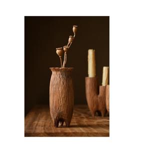 Florero de madera de estilo para el hogar al aire libre y el escritorio y la sala de oficina Florero de madera para la venta caliente - Product Image 5