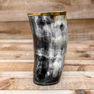 Verre à vin Viking Vintage Best Crafted Ox Horn Viking Drinking Mug Ale Beer Wine Beaker Size by Aaliyan impex - Product Image 2