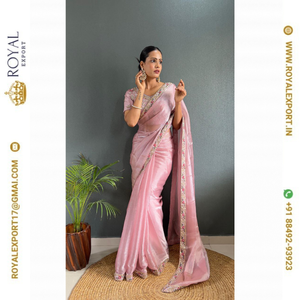 Colección de Saris de Fiesta de Diseñador, de Seda Premium, Adornados con Hermoso Bordado a Mano y Encaje - Product Image 2