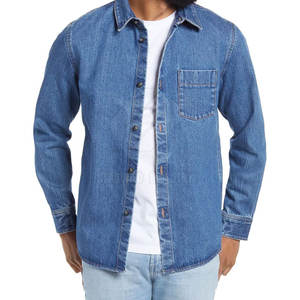 แจ็กเก็ตยีนส์สำหรับผู้ชายเสื้อแจ็คเก็ตยีนส์แขนยาวแบบปรับแต่งได้ - Product Image 1