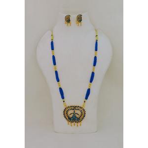 Latest Traditional Gold Plated Peacock Necklace for Women Antique Finish <b>Floral</b> Dangler Earrings SouthIndian Assamese Ethnic Set - Product Image 4