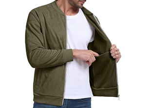 แจ็คเก็ตวาร์ซิตี้ผู้ชายแบบขายส่งพร้อมโลโก้สั่งทำ แจ็คเก็ตฤดูหนาวผู้ชายแบบซิปเต็มตัว เสื้อโค้ทขนแกะระบายอากาศได้ดี สวมใส่สบายสำหรับฤดูหนาว - Product Image 4