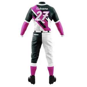 Sublimación personalizada Adultos Béisbol/Softball Uniformes 100% Poliéster Transpirable Secado rápido Cuello en V Tallas grandes Paquete Logotipo personalizado - Product Image 6